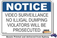 Notice - Video Surveillance, No Illigal Dumping, Violators Will Be Prosecuted...