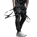 Cargo Hip Hop Pants Streetwear 2020 Black Joggers for Men Tactical Gothic Japanese Street Style Pants (Black, M)