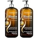MAJESTIC PURE Biotin Shampoo and Conditioner Set | Infused with Rosemary Oil, Castor Oil | Hair Shampoo for Men & Women | 16 fl oz each