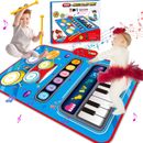 Toys for 1 Year Old Girl Gifts, 2 in 1 Musical Piano&Drum Mat, Baby Infant Tummy