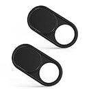 imluckies Metal Webcam Cover Slide, 0.023in Camera Cover for Laptop Computer, MacBook Pro/Air iMac iPad Tablet iPhone 8/7 Plus, Echo Show/Spot Web Camera Blocker Protect Your Privacy [2 Pack Black]