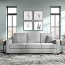 Torque Moscow 3 Seater Fabric Sofa (Grey) 3 Person Sofa, Wooden Sofa Set,Couch for Living Room Furniture | 3 Years Warranty