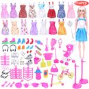 114 pz/Set Abiti per Barbie Bambola Scarpe Gioielli Abbigliamento Accessori Regalo Bambini