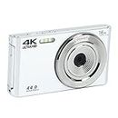 4K Digital Camera, 2.8 Inch 44MP 16X Zoom Anti-Shake Digital Camera with Built In Fill Light, Travel Compact Portable HD Digital Camera for Photography and Video (Silver)