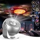 SOMKTN Planetarium Star Projector 2024 Upgrade, Galaxy Projector, Realistic Starry Sky Night Light with 13 Film Discs, Solar System Constellation Moon for Kids Adults Bedroom Home Decor (Gloss Silver)