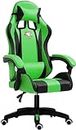 Yivke Gaming Chair, Computer Chair with Headrest and Lumbar Support, PU Leather Reclining High Back Adjustable Swivel Lumbar Support Racing Style, Simple Assembly, Green