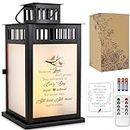 WOODEXPE Sympathy Gift Memorial Lantern with Flickering LED Candle and Remote Control Memorial Gift for Loss of Loved One - Those We Love Don't Go Away Black