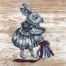 Dark Cottagecore Aesthetic Rabbit Magician Patch Vintage Look Sew-on Embroidery