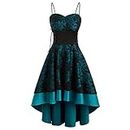 Prom Dresses for Teens Womne Vintage Dresses High Grade Cami Bandage Tied Dress Lace Up High Loose Fit Low Dress, Blue, Large