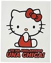 Hello Kitty Adhesivo “Te ha Adelantado una Chica” para el Parabrisas Trasero del Coche. Diseño Divertido y Original.