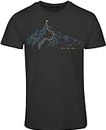 Berg T-Shirt Herren : Walk The Line - Kletter T-Shirt Männer - Geschenk für Wanderer - Bergsteiger Outdoor Ausrüstung (XL)