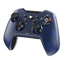 EvoFox Elite X Wireless Gamepad for PC 2.4ghz connectivity with Dual Vibration Motors, 2 Macro Back Buttons, Low Latency Plug and Play, Free USB Extender, Translucent Shell Controller for PC, For All Windows versions (Blue)
