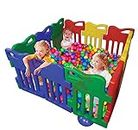 Toy Park Baby Playpen Kids Activity Centre Safe & Spacious Play Yard Home Indoor Outdoor, Happy Game Enclosure Ball Pool Area for Toddlers (Multicolour, 12 Panel Set)