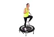 MaXimus HIIT Bounce PRO | Exercise Trampoline For Adults with Handle Bar | Folding Rebounder with Flat or Incline For Awesome Cardio Strength & Tone | Includes DVDs for Fitness, Runners & Weight Loss