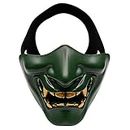 XMxx Halloween palla ridere Prajna Tactical Mask COS Devil Horror Grimace maschile e femmina adulto mezza maschera facciale verde