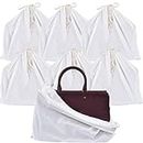 Dcluttr dust bags for handbags | Pack of 7 Odour resistant cotton handbag covers for storage | Dust cover storage bags for Handbags, Purses, Shoe Boots | Travel Storage Pouch with drawstring closure
