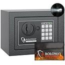ROLOWAY Steel Small Money Safe Box for Home with Fireproof Money Bag for Cash Safe Hidden, Security Safe Box for Money Safe with Keys, Lock Box Fireproof Safe with Digital Safe Keypad (Black)