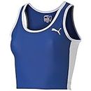 PUMA Top TB Running Crop Top W - Camiseta sin Mangas de Running para Mujer, Color Azul, Talla XL