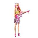 Barbie Malibú Muñeca Rubia con Guitarra de Juguete y Accesorios de música, Regalo para niñas y niños +3 años (Mattel GYJ23)