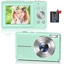 Digital Camera, 1080P HD 44MP Kids Digital Camera(No memory card), 2.4" LCD Screen Rechargeable Compact Camera with 16X Digital Zoom Camera for Kids, Boys Girls, Adult,Teenagers, Students (Green)