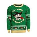 Numskull Unisex Official Crash Bandicoot Knitted Christmas Jumper for Men or Women - Ugly Novelty Sweater Gift Green