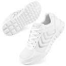 Judxsious Athletic Running Shoes for Women Breathable Mesh Sneakers Lightweight Walking Shoes Comfortable Gym Shoe Fashion Tennis Women Shoes White