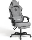 Gaming Chairs for Adults with Footrest-Computer Ergonomic Video Game Grey