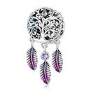 Tree of Life Charms for Pandora Bracelets,925 Sterling Silver Dream Catcher charm beads,Birthday Jewelry for Woman Teen Girl