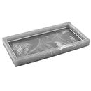 Luxspire Bathroom Vanity Tray, 8 x 4 inch Resin Dresser Jewelry Ring Dish Tank Storage Kitchen Sink Countertop Organizer Plate Holder for Perfume Soap Towel Bathroom Accessories, Mini, Ink Gray