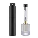 Lusiyi 5ML Refillable Perfume Atomizer Bottle for Travel, Portable Cologne Atomizer, Pocket Perfume Spray (Matte Black)