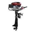 WenDissy 4 Stroke 7HP Boat Motor Engine, 196CC Outboard Motor with Air Cooling TCI System for Small Watercraft & Small Boats of Different Materials