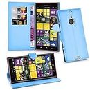 Cadorabo Hülle für Nokia Lumia 1520 Hülle in Pastel blau Handyhülle mit Kartenfach und Standfunktion Case Cover Schutzhülle Etui Tasche Book Klapp Style Pastell-Blau