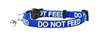 LARRYROO Cat Collar With DO NOT FEED Print - Soft Nylon & Safety Release Buckle (Blue)