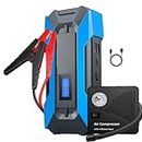 TIWKICH A11 Jump Starter Pack with Air Compressor, 2000A/12V Jump Box with Air Pump, Car Battery Charger for Up to 7.0L Gas and 5.5L Diesel, with LCD Display, Emergency Light, Quick Charge