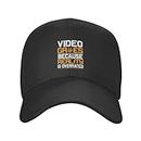 Video Games Because Reality is Overrated Baseball Cap for Men Women Hat Adjustable Truck Driver Baseball Caps Dad Hats, Black, One Size