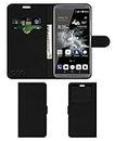 ACM Leather Window Flip Wallet Front & Back Case Compatible with Zte Axon 7 Mobile Cover Black