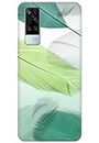 COBERTA Printed Back Cover for Vivo Y53s / Vivo Y51 2020 - Beatiful Blue and Green fearthers