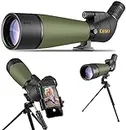 Gosky 20-60x80 Spotting Scope with Tripod, Carrying Bag and Scope Phone Adapter - BAK4 45 Degree Angled Eyepiece Telescope for Target Shooting Hunting Bird Watching Wildlife Scenery