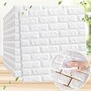 Revwd Self-Adhesive Waterproof PE Foam 3D Wall Panels Wallpaper Sticker for Bathroom, Living Room, and Home Decoration (70 x 77cm, Appx. 5.8Sq Feet) (1, White)