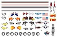Pinewood Pete Pinewood Derby Car Sticker Set. Stripes, Numbers, Flags, Lights, and More.