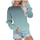 OSFVNOXV Early Black of Friday Deals Long Sleeve Shirts for Women Lightweight Crewneck Sweatshirts Fashion Loose Basic Tops Casual Pullover Workout Tops