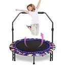 36'' Kids Trampoline Mini Trampoline Indoor & Outdoor Rebounder Trampoline with Adjustable Handle and Safety Padded Cover Foldable for Kids Toddler Play & Exercise