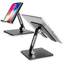 HXSJ Soporte para Tableta Mesa,Plegable y Aluminio,Soporte Ajustable de Doble Altura y ángulo para Tableta/iPad/Teléfono Celular de 4"-15.6" (Gris)