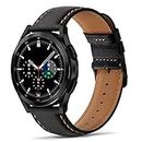 Tasikar 22mm Leather Bands Compatible with Samsung Galaxy Watch 3 45mm Band, Premium Genuine Leather Replacement Bracelet Strap Compatible with Galaxy Watch 46mm, 22mm, Black