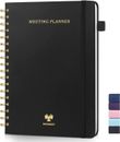 Meeting Notebook for Work Hardcover Meeting Planner with Action Items 7" x 10"