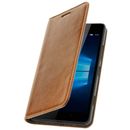 Folio Real Leather Nokia/Microsoft Lumia 950 Case Card-holder Video Stand Brown