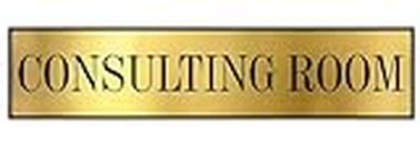 Gugan's CONSULTING ROOM Self Adhesive Acrylic Signage Signboard for Office, Hospital, College, Store, School, Hotel, Restaurant & More| Color - Gold & Black, 12x3 Inch | Engraved Acrylic Sheet Sticker