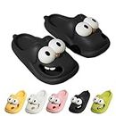 AQWAL Tongue Kiss Slippers,Big Eye Dog Slipper,Couple Slippers,Kiss Slippers,Funny Soft Thick Sole Comfy House Sandals Slides, Package Head Eva for Women Funny Slides (36-37,Black)