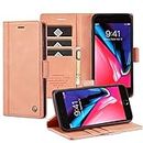 GoshukunTech for iPhone 7 Plus Case,for iPhone 8 Plus Case,Flip Leather Wallet Case with Card Holder Cash Pocket Magnetic Closure for iPhone 7 Plus/8 Plus [ Rose Gold ]