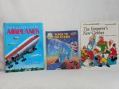 Libros infantiles de colección de la década de 1980 para niños (Go Bots, ropa de emperadores, aviones) HC
